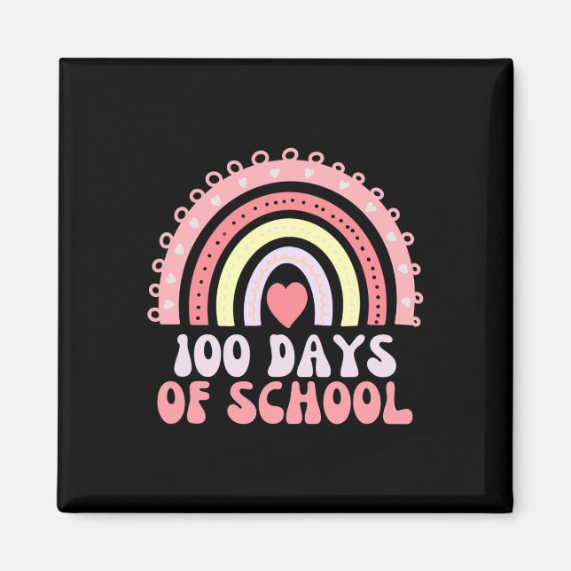 100 Days Of School Rainbow 100th Day Of School 100 Magnet (Front)