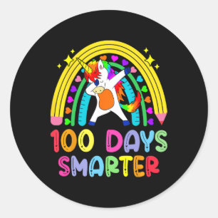 100 Days Of School Rainbow 100th Day Of School Boy Classic Round Sticker