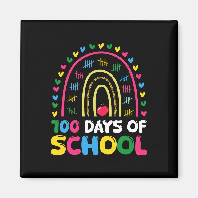 100 Days Of School Rainbow 100th Day Of School Boy Magnet (Front)