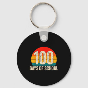 100 Days Of School Retro Teachers Boys 100th Day O Keychain