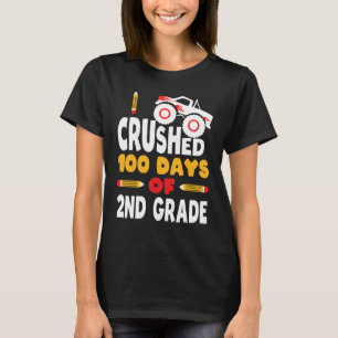 100 Days Of School Second Grade Monster Truck 2nd  T-Shirt