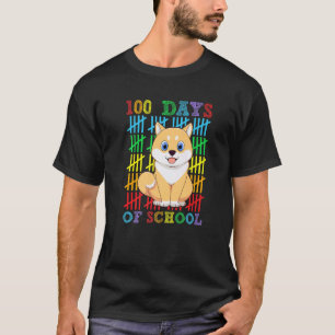 100 Days of School Shiba Inu Dog Lover Cool 100th  T-Shirt