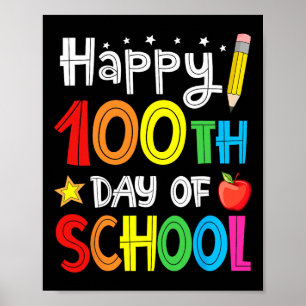 100 Days Of School Shirt For Kids Teachers 100 Day Poster