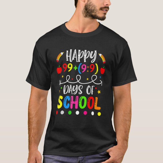 100 Days Of School Shirt Math Equation Teacher Stu (Front)