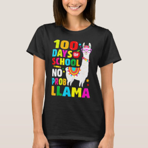 100 Days Of School Shirt No Probllama Llama 100th 