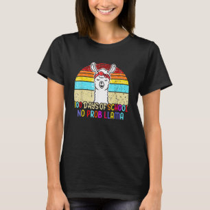 100 Days Of School Shirt No Probllama Llama 100th 