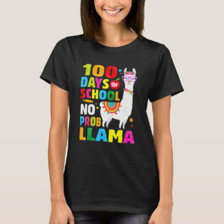 100 Days of School Shirt No Probllama Llama 100th 