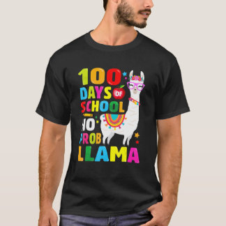 100 Days of School Shirt No Probllama Llama 100th 