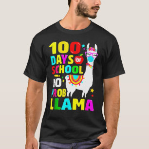 100 Days Of School Shirt No Probllama Llama Face M
