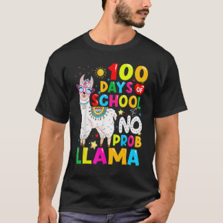 100 Days Of School Shirt No Probllama Llama Funny 