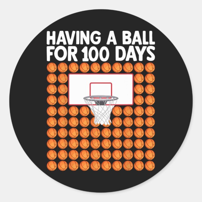 100 Days Of School Sketll 100th Day For Boys Girls Classic Round Sticker (Front)