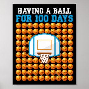 100 Days Of School Sketll 100th Day For Boys Kids  Poster