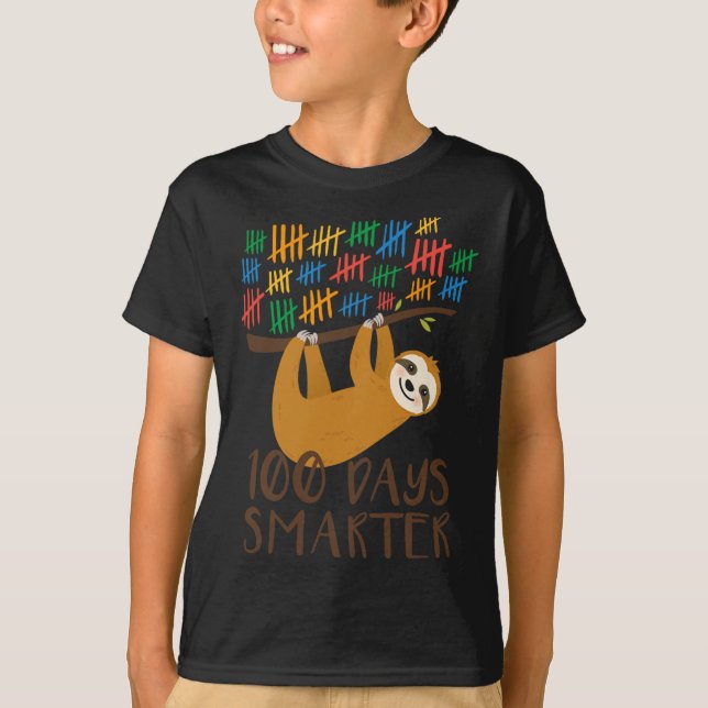 100 Days Of School Sloth  T-Shirt (Front)
