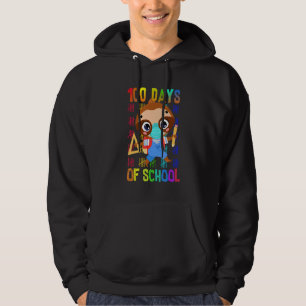 100 Days Of School Sloth Wearing Mask Smarter Kids Hoodie