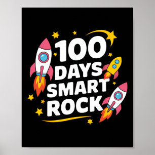 100 Days Of School Smarter Smart Rock Kids Toddler Poster