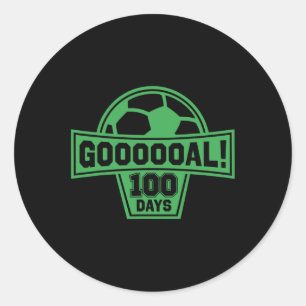 100 Days Of School Soccer 100th Day Of School Spor Classic Round Sticker