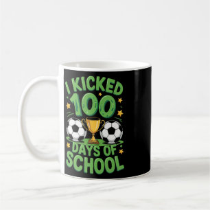 100 Days Of School Soccer Illustration Coffee Mug
