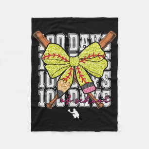 100 Days Of School Softbyll Coquette Pencil Bow Gi Fleece Blanket