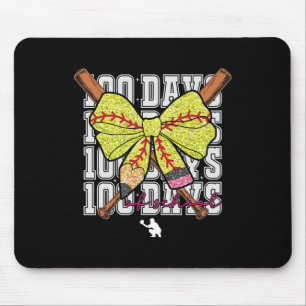 100 Days Of School Softll Coquette Pencil Bow Girl Mouse Pad