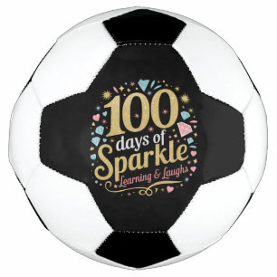 100 Days of School Sparkle Learning and Laughs Soccer Ball