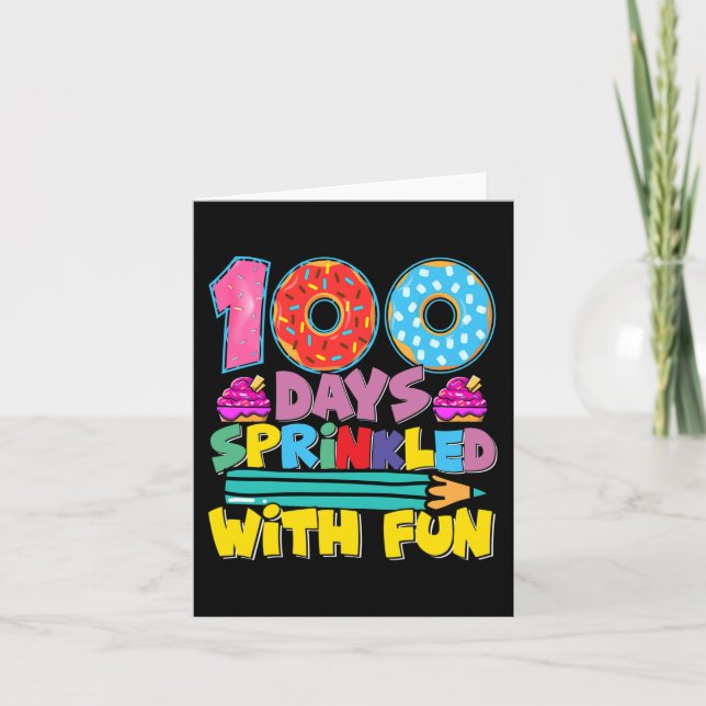 100 Days Of School Sprinkled With Fun Cute Cupcake Card (Front)