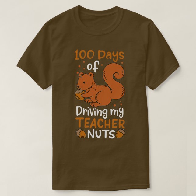 100 Days of School Squirrel Student T-Shirt (Design Front)