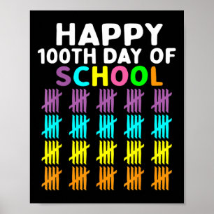 100 Days Of School Student Teacher Men Women Kids  Poster