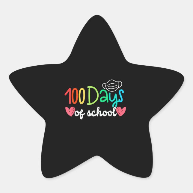 100 Days of School | Student Teacher School Star Sticker (Front)