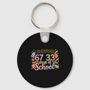 100 days of school survived 67 days of school keychain