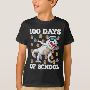 100 Days Of School T-rex Dabbing Kids Boys 100th D T-Shirt