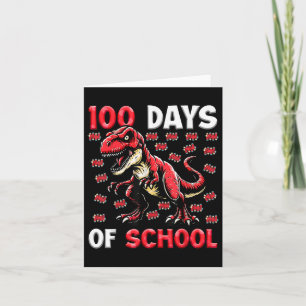 100 Days Of School T-rex Kids Boys 100th Day Of Card