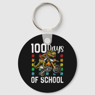 100 Days Of School T-rex Kids Boys 100th Day Of Keychain