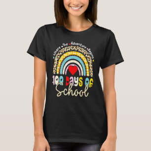 100 Days Of School Teacher 100 Days Smarter Rainbo T-Shirt