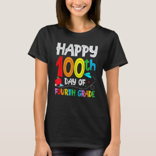100 Days of School Teacher 100th Day of 4th Grade T-Shirt