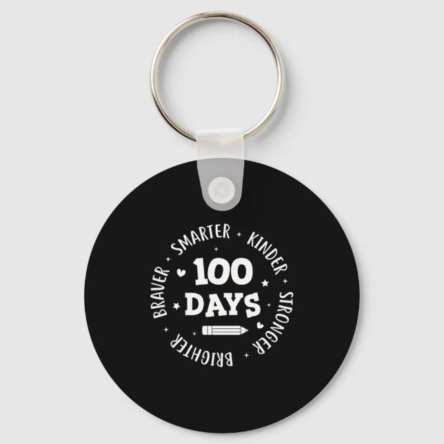 100 Days Of School Teacher 100th Day Of School Sma Keychain (Front)