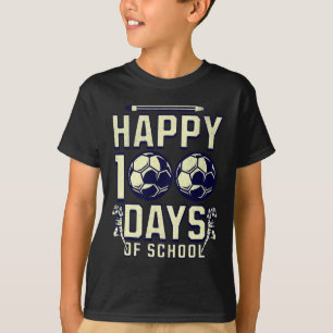 100 Days Of School Teacher 100th Day Soccer For Bo T-Shirt
