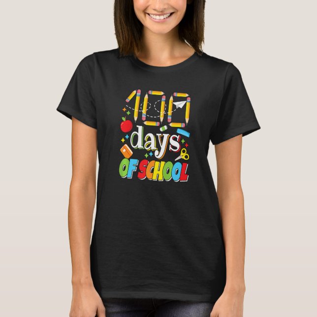 100 Days Of School Teacher And Student 100th Day O T-Shirt (Front)