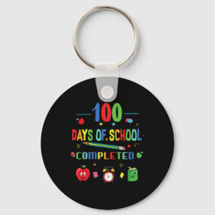 100 Days Of School Teacher And Student Keychain