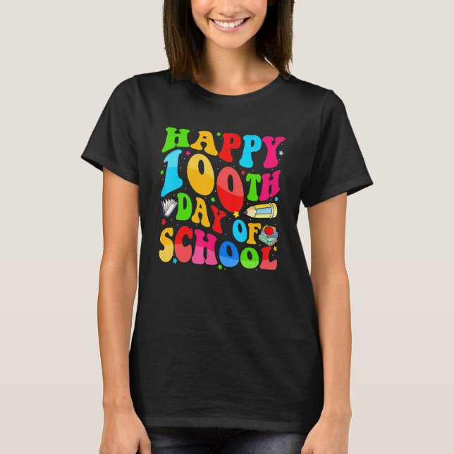100 Days Of School Teacher And Student T-Shirt (Front)