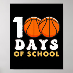 100 Days Of School Teacher Basketball Fun  Poster