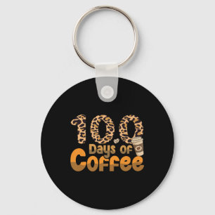100 Days Of School Teacher Coffee Outfit 100 Days Keychain