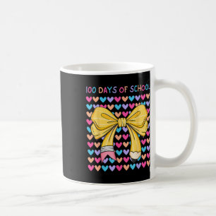 100 Days Of School Teacher Coquette Bows Pencil Coffee Mug