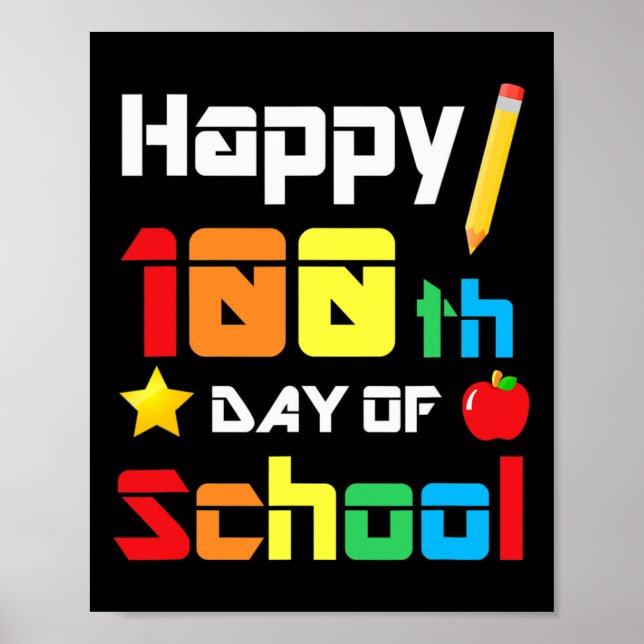 100 Days Of School Teacher Fun School  Poster (Front)