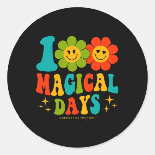 100 Days Of School Teacher Kid 100 Magical Days Hi Classic Round Sticker