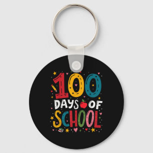 100 Days Of School Teacher Kid Boys 2025 100th Keychain