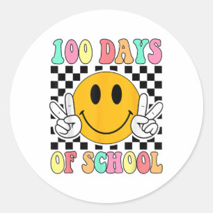 100 Days Of School Teacher Kids 100th Day Of Classic Round Sticker