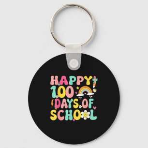 100 Days Of School Teacher Kids Happy 100th Day Of Keychain