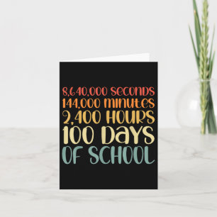100 Days Of School Teacher Outfit 80s Retro Vintag Card