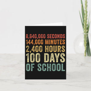 100 Days Of School Teacher Outfit 80s Retro Vintag Card