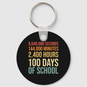100 Days Of School Teacher Outfit 80s Retro Vintag Keychain